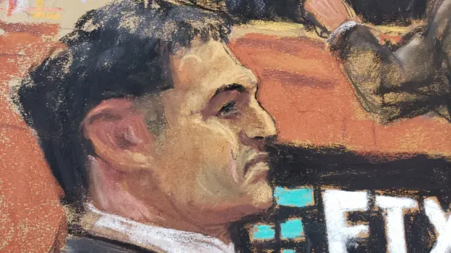 A court sketch of Sam Bankman Fried