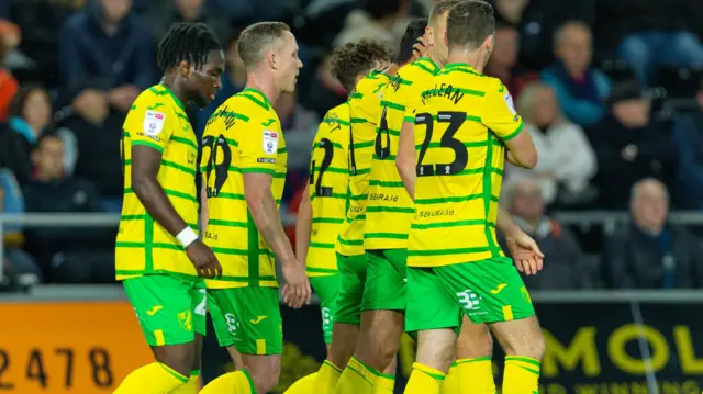 Norwich City celebrate scoring