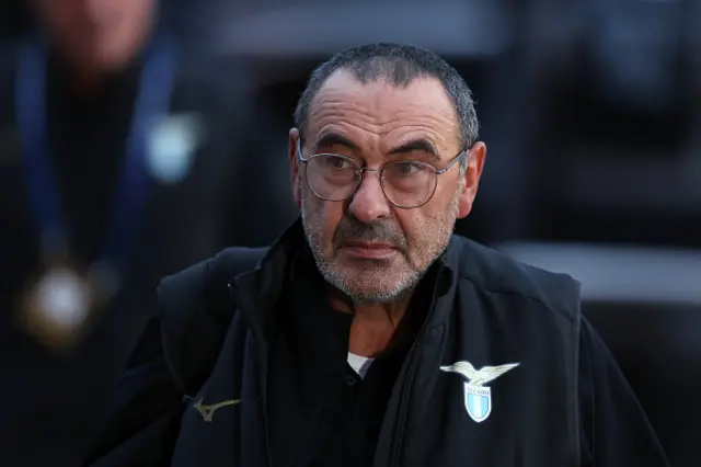 Maurizio Sarri, Head Coach of Lazio, arrives at the stadium