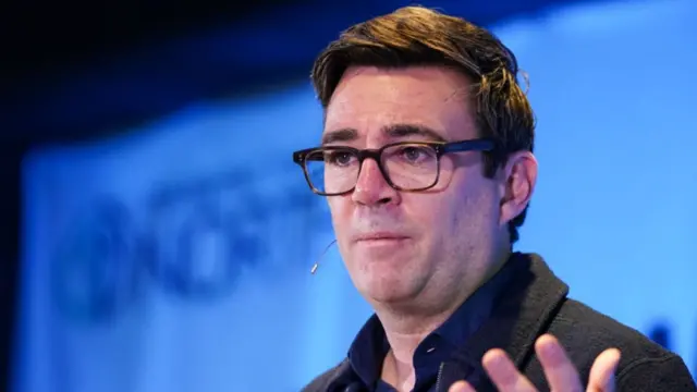 Greater Manchester Combined Authority Mayor, Andy Burnham, addresses delegates during the Transport for the North Annual Conference on March 06, 2023 in Newcastle upon Tyne, England.