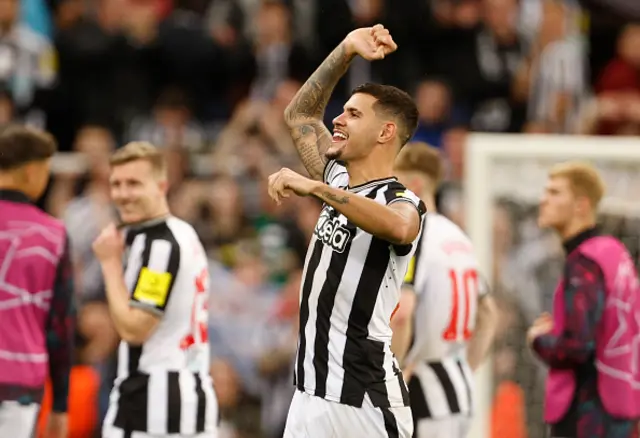 Bruno Guimaraes of Newcastle United celebrates