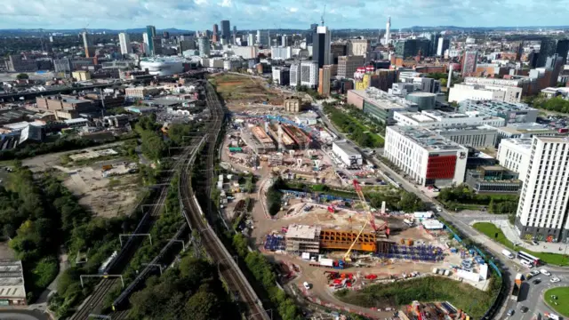 The HS2 construction site at Curzon Street in Birmingham city centre