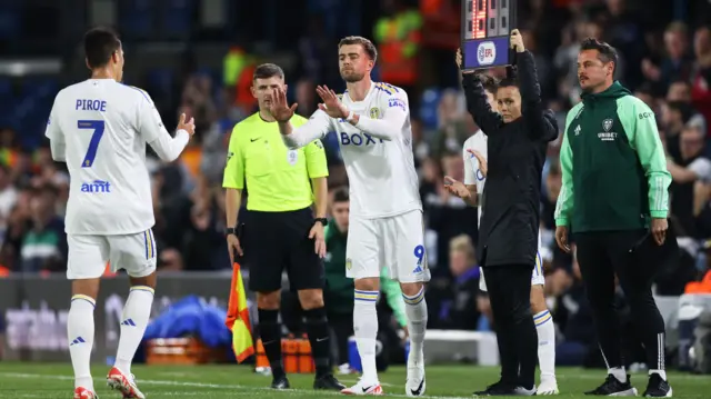 Patrick Bamford comes on for Leeds