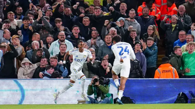 Leeds United celebrate scoring