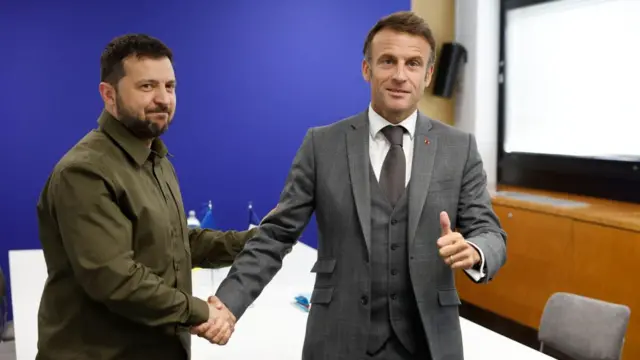 President Volodymyr Zelensky and France's President Emmanuel Macron