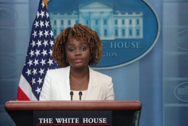 White House Press Secretary Karine Jean-Pierre holds a press briefing at the White House in Washington, U.S., October 5, 2023