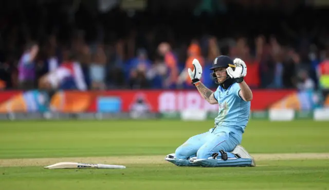 Ben Stokes batting during the 2019 cricket World Cup final