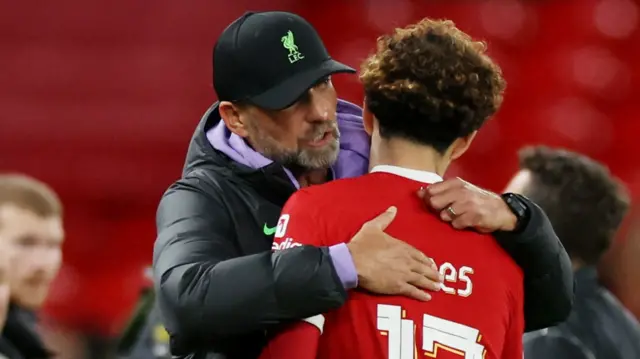 Jurgen Klopp and Curtis Jones