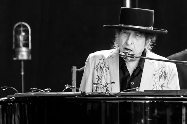 Bob Dylan performing in London's Hyde Park