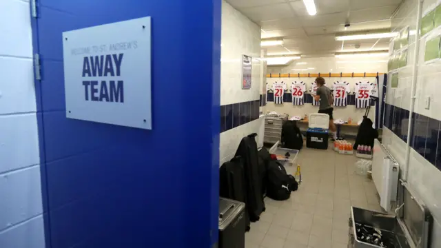 West Brom changing room at St Andrew's