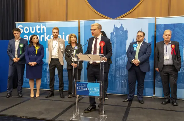 Earlier Michael Shanks gave a victory speech after the declaration