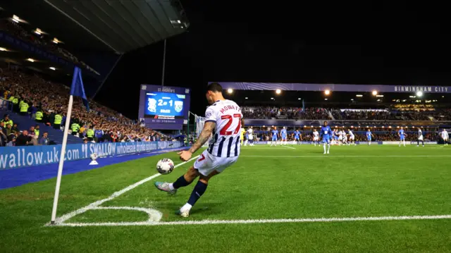 Alex Mowatt taking a corner for West Brom