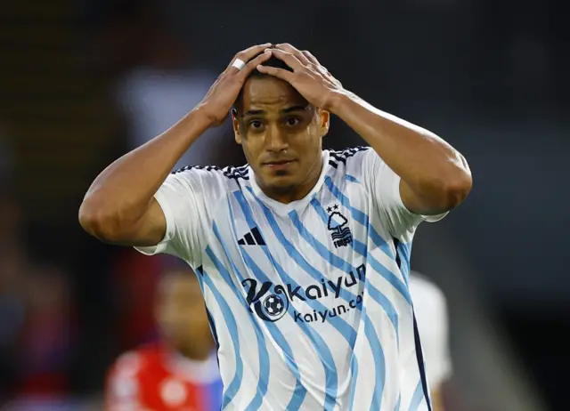 Murillo puts his hands to his head in disbelief.