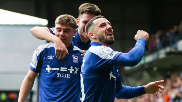 Ipswich celebrate scoring