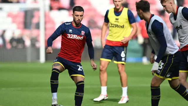 Middlesbrough players warming up