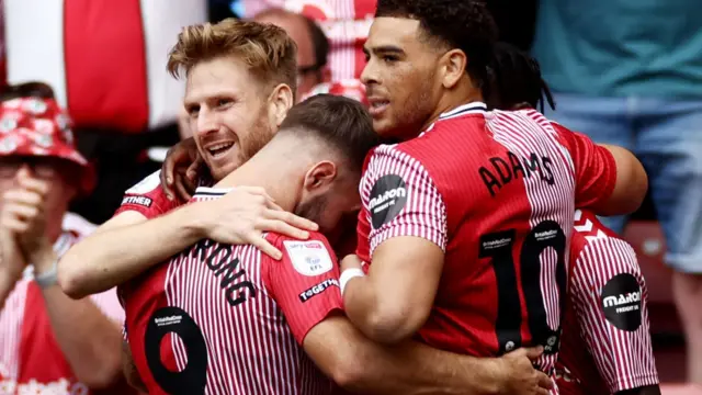 Southampton celebrate scoring goal