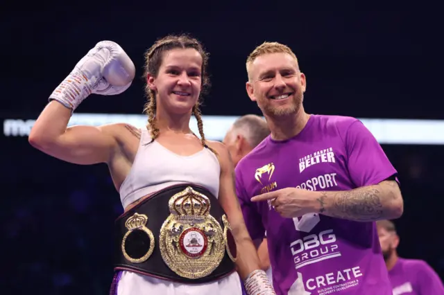 Terri Harper with her WBA light-middleweight belt