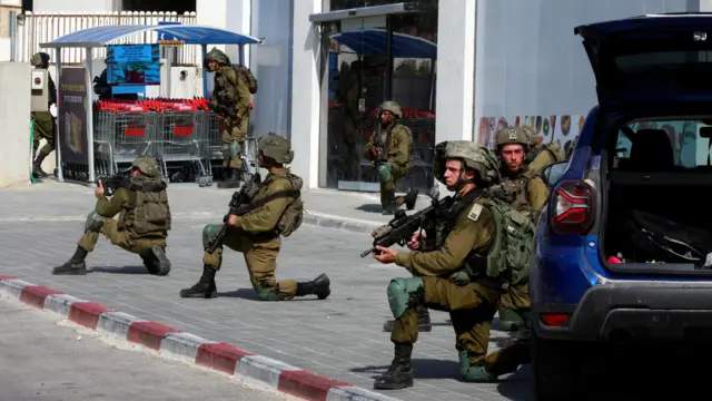 Israeli soldiers in Sderot, southern Israel