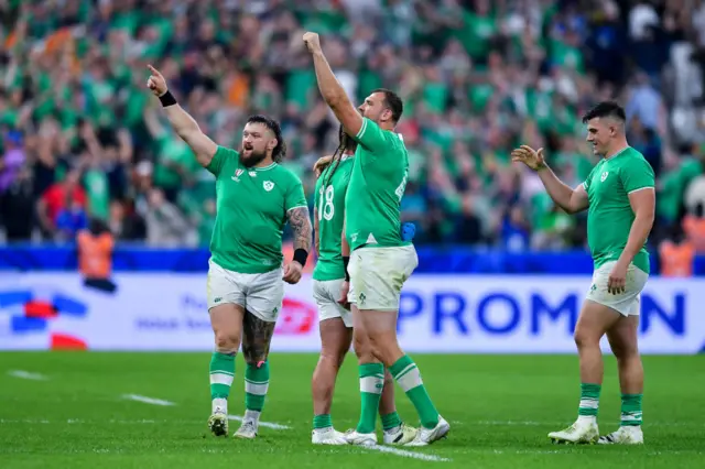 Ireland players celebrating