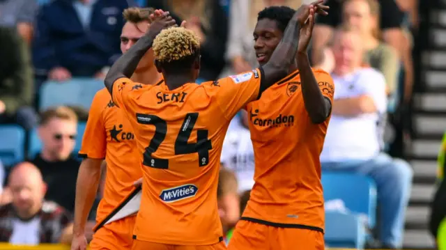 Hull City celebrate scoring