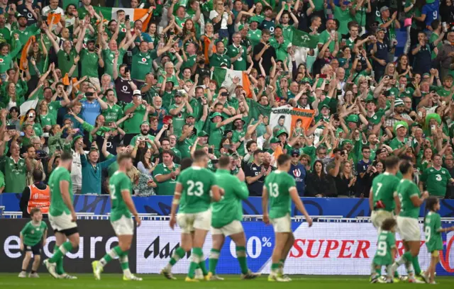 Ireland celebrating
