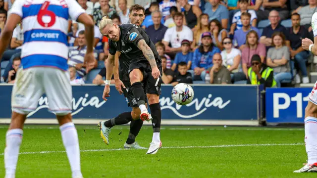 Arnor Sigurdsson scores a third for Blackburn at QPR