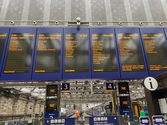 Cancellations at Glasgow's Central Station