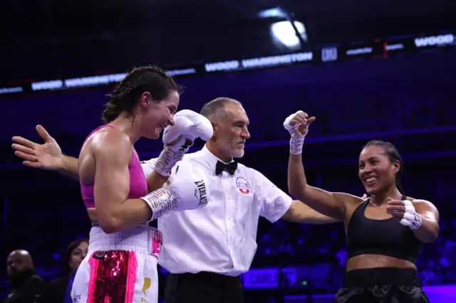 Terry Harper after the fight ends in a draw against Cecilia Braekhus