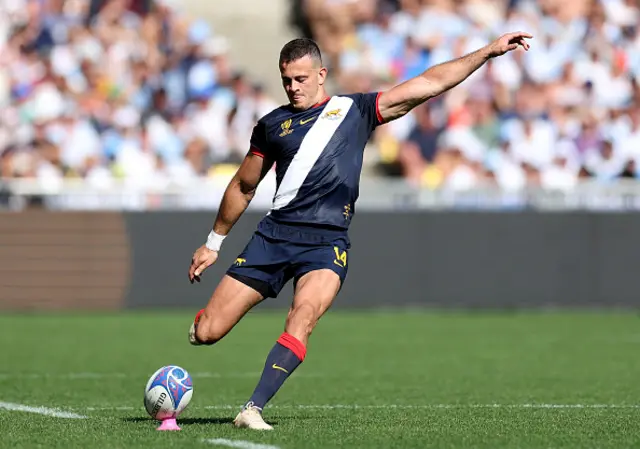 Emiliano Boffelli of Argentina kicks a conversion