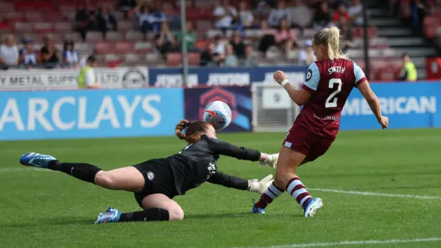 Smith gives West Ham the lead v Brighton.