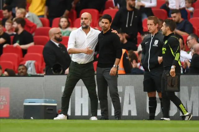 Pep Guardiola and Mikel Arteta