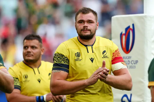 Ovidiu Cojocaru of Romania applauds supporters