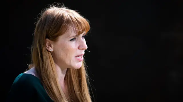 Deputy Labour Party leader Angela Rayner talks to the media in on College Green