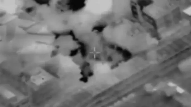 The Israeli military released video footage of the missile strike