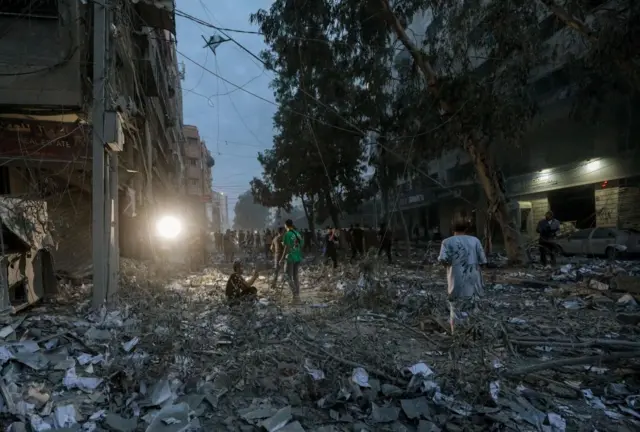 The aftermath of an Israeli airstike in Gaza