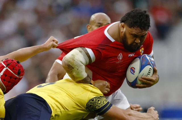 Ben Tameifuna takes the ball into contact