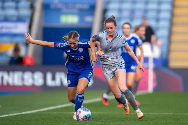 Everton's Heather Payne runs for the ball