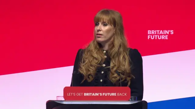 Angela Rayner speaking at the conference in Liverpool