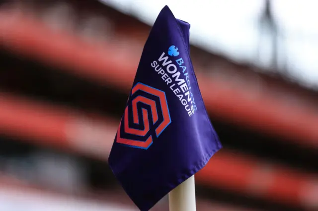 Women's Super League branding on the corner flag