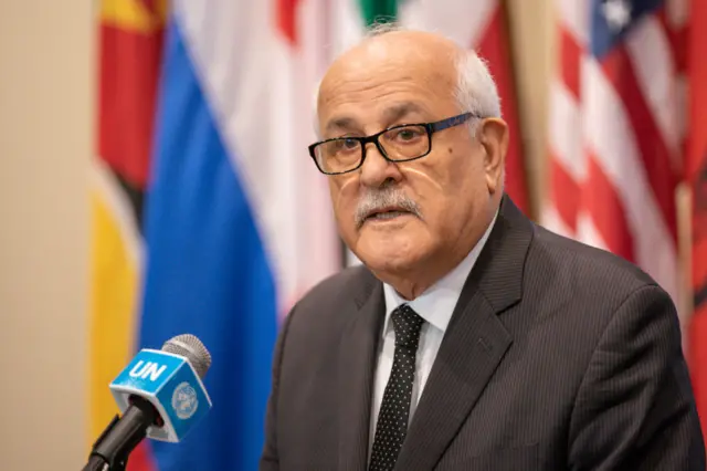 The Palestinian ambassador to the United Nations, Riyad Mansour