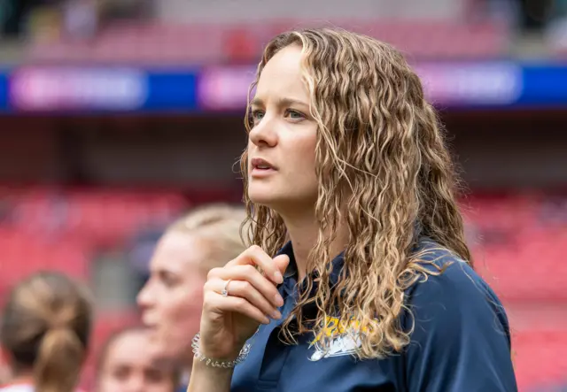 Lois Forsell looks disappointed after Leeds lose at Wembley