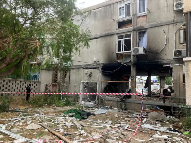 Destroyed apartment building Ashkelon