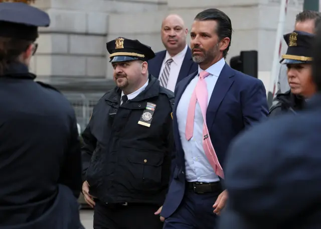 Donald Trump Jr arrives to New York court