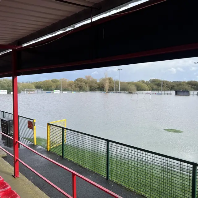 Flooded pitch of Annagh United