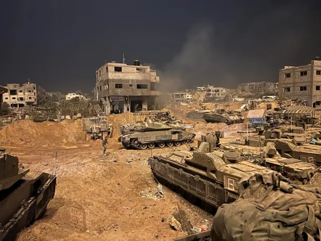 Israeli tanks seen on the ground in Gaza