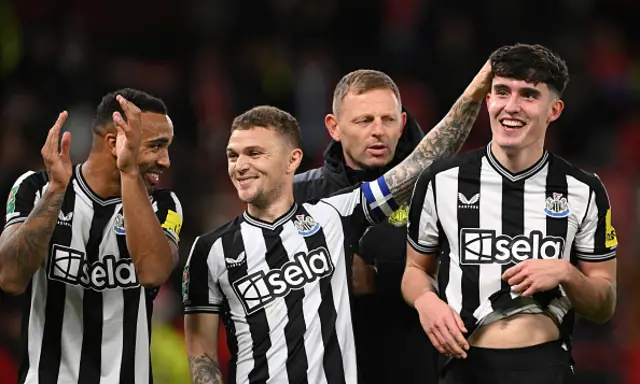 Callum Wilson, Kieran Trippier and Tino Livramento after the final whistle