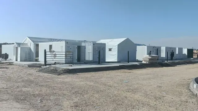 A view of a field hospital being built for the injured Palestinians at the closest border gate, Sheikh Zuweid residential area in Rafah, Egypt on October 31, 2023.