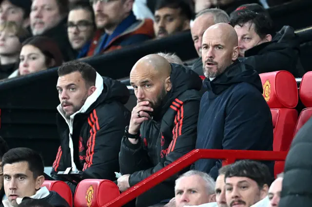 Erik Ten Hag looks on from the bench