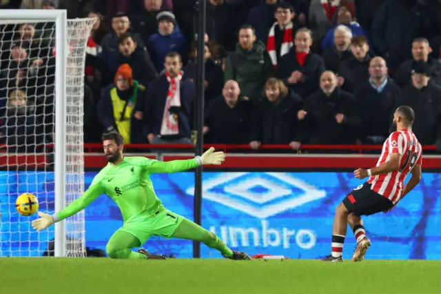 Bryan Mbeumo scores
