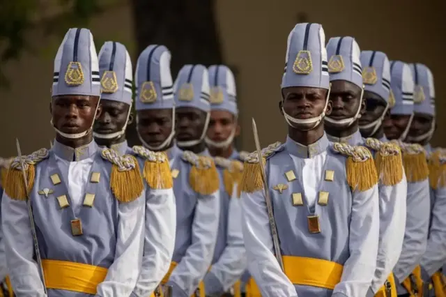 Soldiers in dress uniform